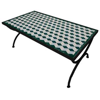 Mosaic House Moroccan tile Odeon TableTop 1-30-24 White Celadon Green Sea Green  zellige, mosaic, zellij, field, pattern, glaze 